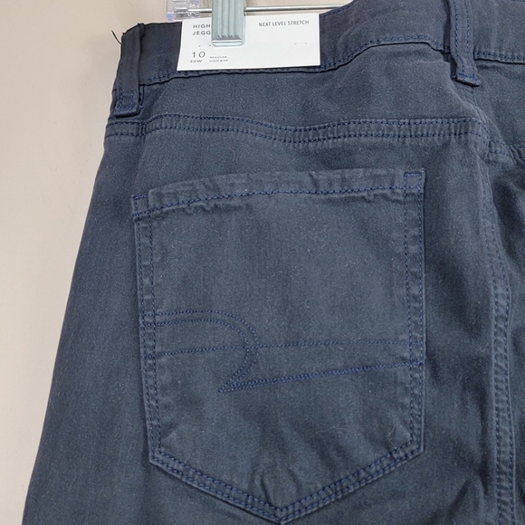 American Eagle Black Next Level Stretch High Rise Jeggings Sz 10/30 NEW - Picture 8 of 16
